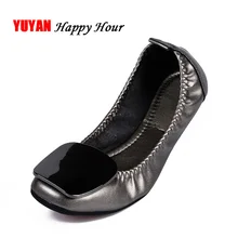 Zapatos de barco de talla grande para mujer, zapatillas planas ostentosas, de marca, suaves y cómodas, para oficina, A067