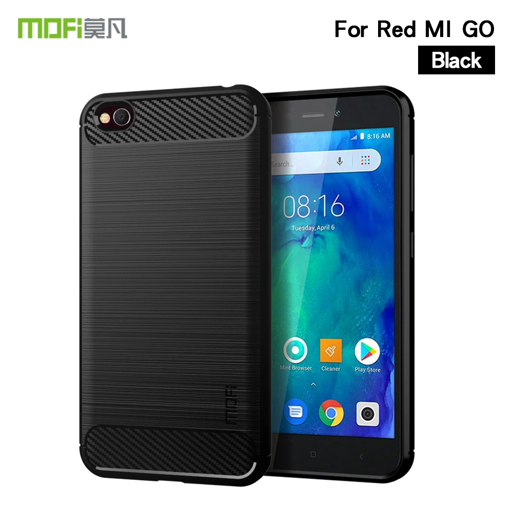 Оригинальный модный чехол MOFi для телефона Xiaomi Redmi GO мягкий из углеродного волокна