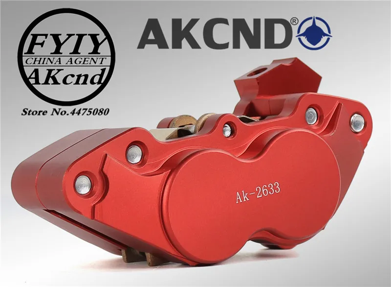 AKCND универсальный мотоцикл 40 мм тормозные суппорты с 4 поршень для yamaha honda suzuki BWS X 125 RS100 TMAX CB150