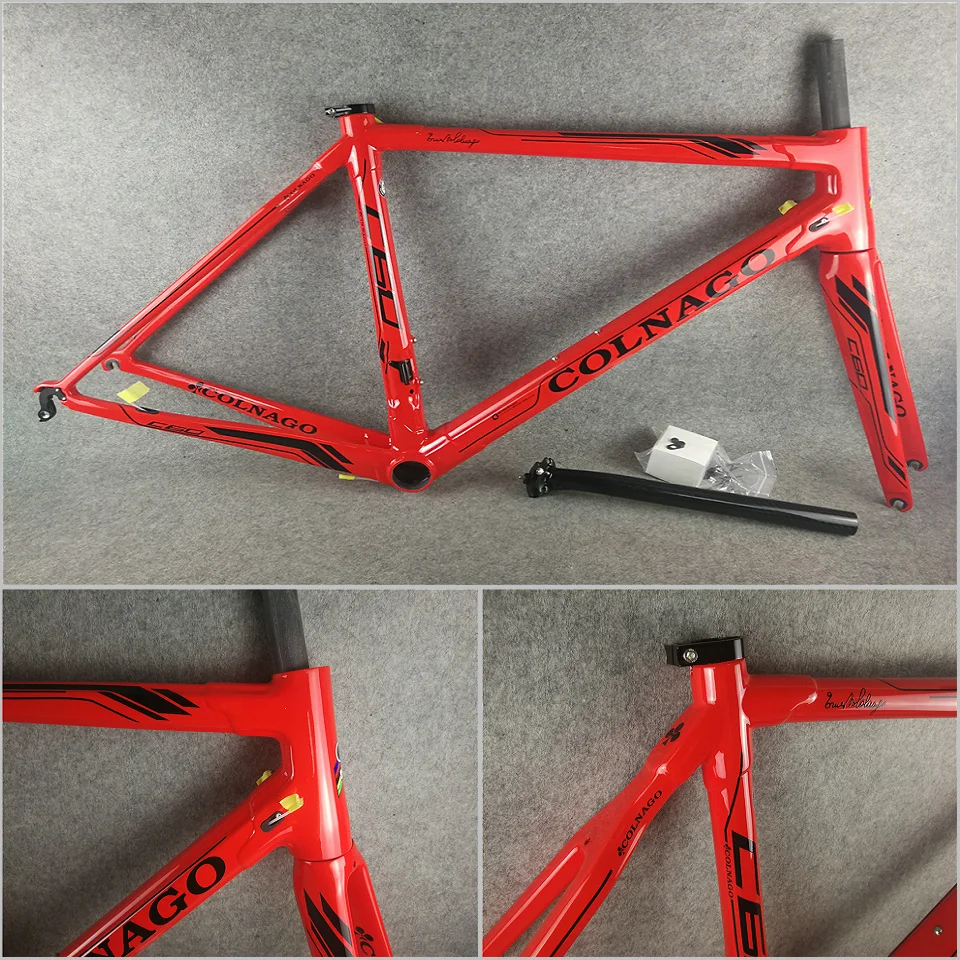 T1000 3K глянцевый черный логотип Красная картина Colnago C60 карбоновая дорожная рама