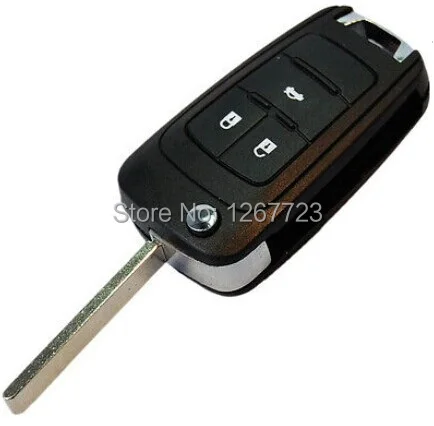 

Free shipping wholesale Remote Folding Key Flip Shell Case Uncut Blank for Chevrolet Cruze 3 Buttons