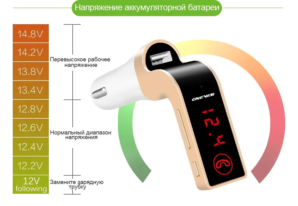 ONEVER автомобиля MP3 аудио плеер Bluetooth fm-передатчик мини беспроводной fm-модулятор автомобильный комплект громкой связи ЖК-экран радио MP3 золотой fm автомагнитола fm трансмиттер car-styling фм модулятор