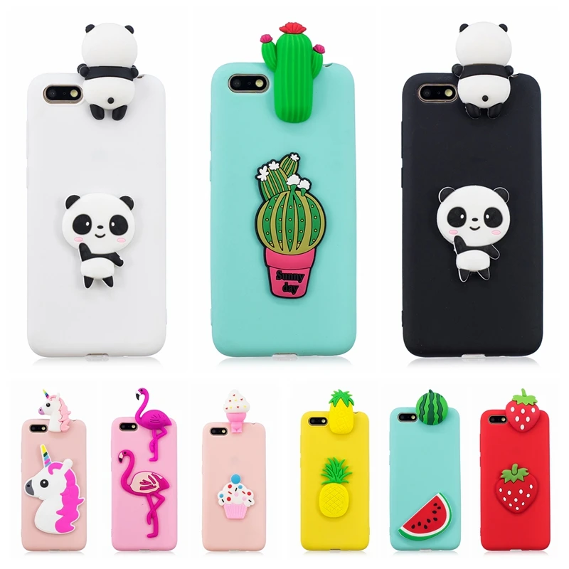 

Honor 7A Pro Case Cover Cute 3D Toy Panda Cactus Silicon Phone Case on for Funda Huawei Honor 7A Pro Honor 7a dua-l22 Case women