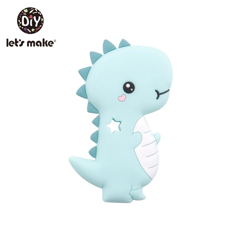 Let'S Make/1 шт., динозавр, Bpa бесплатно, мультфильм, силиконовый прорезыватель, для малышей, прорезыватель, сделай сам, игрушки для детей, погремушка, Siliocne, детский Прорезыватель