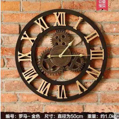 Американские деревянные часы, креативные настенные часы для дома, ретро, гостиной, индивидуальное декоративное искусство, немые часы