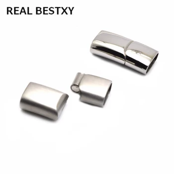 

20pcs/lot hole size 10*5mm Custom logo 316l Stainless Steel Leather Bracelet Magnetic Clasp Connectors Magnet Buckle Jewelry Fin