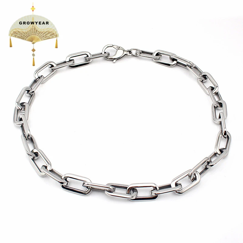 Silver link chain necklace womens Outlet