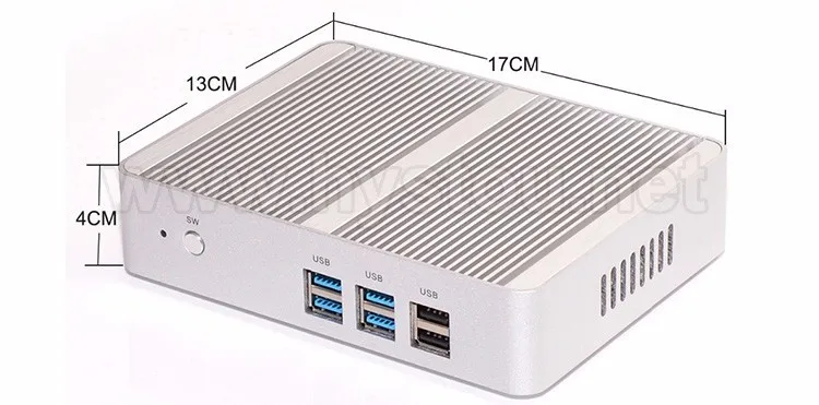 Low Power Intel Core i3 5005u Fanless Mini PC Barebone Desktop Computer Windows 10 Media Player USB 3.0 Mini PC