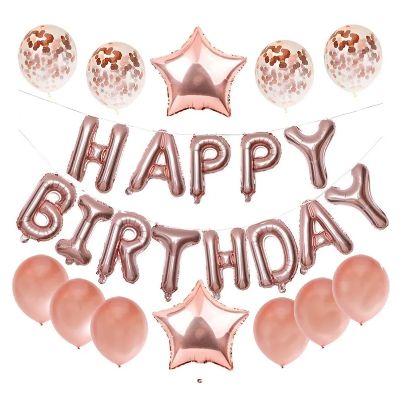 

16 Inch Letter Happy Birthday Foil Balloon Birthday Party Decoration Kids Boy Girl Event Supplies Helum Balloons