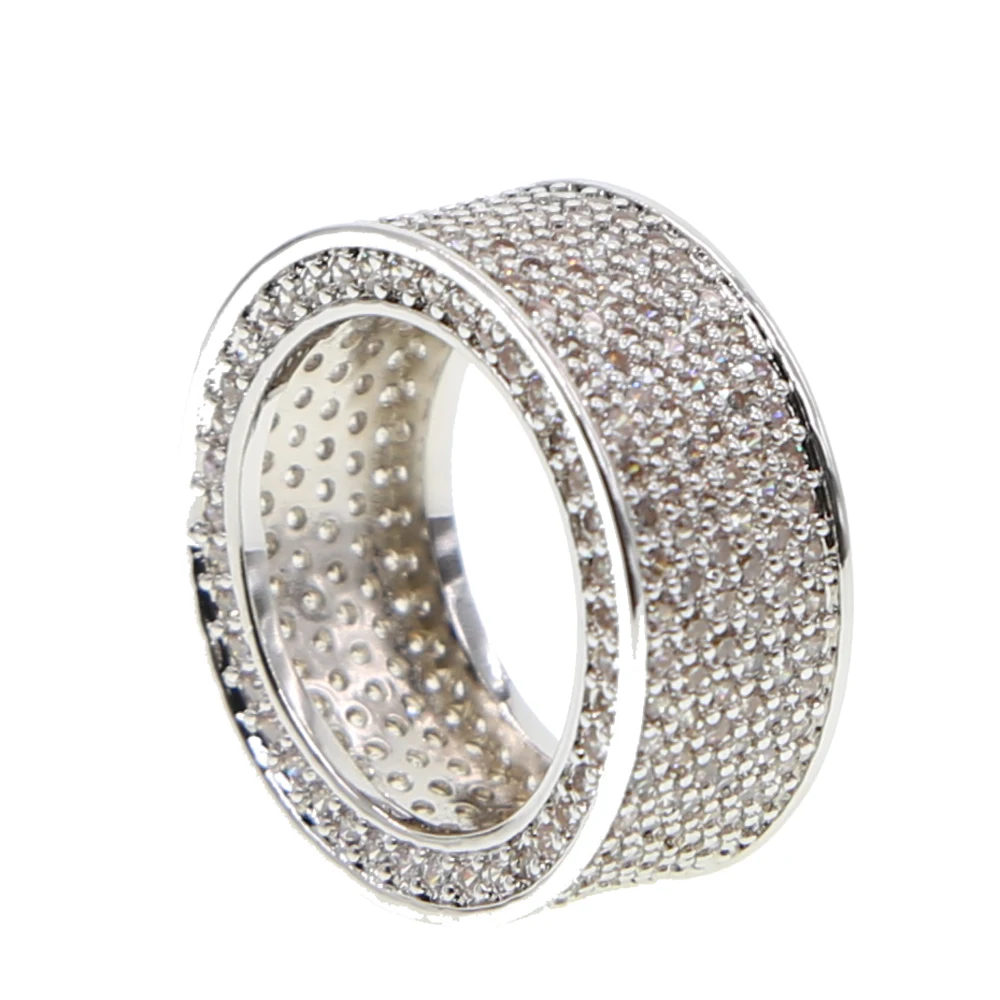 

Wholesale Hiphop honeycomb shape ring pave tiny cz finger jewelry fashion cz male men thumb rings engagement wedding brincos