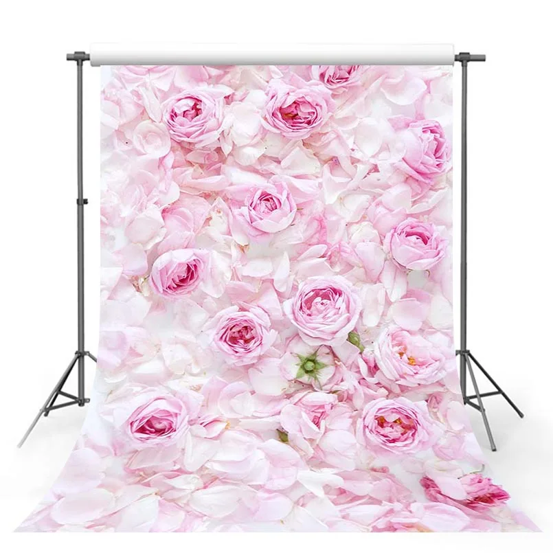 

Customized theme party 3 D pink blossom wall photo background for model portrait photography studio backdrop