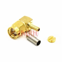 10 шт по выгодной цене с доставкой, золотой RF для lmr100 rg174 кабель RG316 правый угол sma разъем