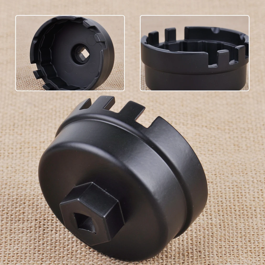 

CITALL 3/8" 14 Flutes Oil Filter Wrench Cap Housing Tool Remover Cup For Toyota Corolla Prius RAV4 Tundra Scion Lexus CT200h