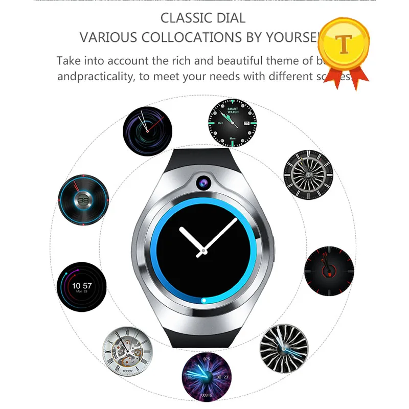 

best selling 3G Smartwatch 1GB+16GB ROM MTK6580M Quad Core Heart Rate monitor Android 5.1 2.0MP camera GPS\WIFI\BT smart watch
