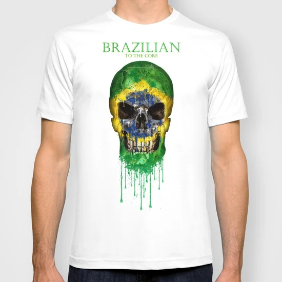 Men summer short sleeves t-shirt Brazil Flag Pattern Skull Casual t shirt Men clothing Plus Size S M L XL XXL Free shipping Men summer short sleeves t-shirt Brazil Flag Pattern Skull Casual t shirt Men clothing Plus Size S M L XL XXL Free shipping