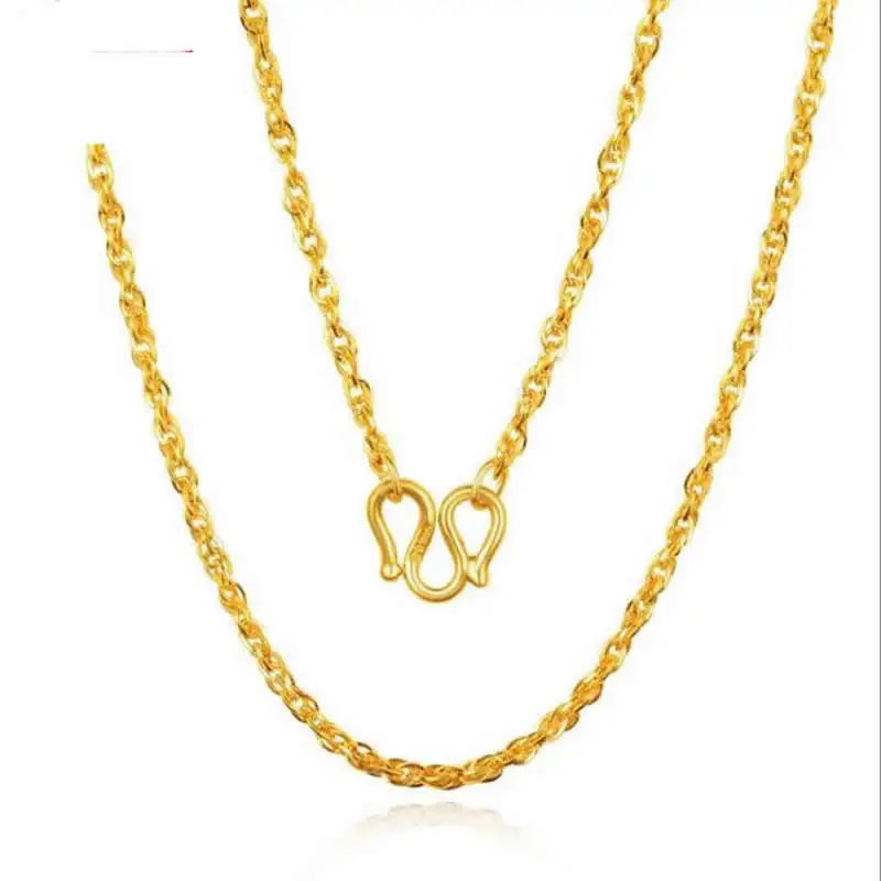 Pure 24k Yellow Gold Chain Necklace 
