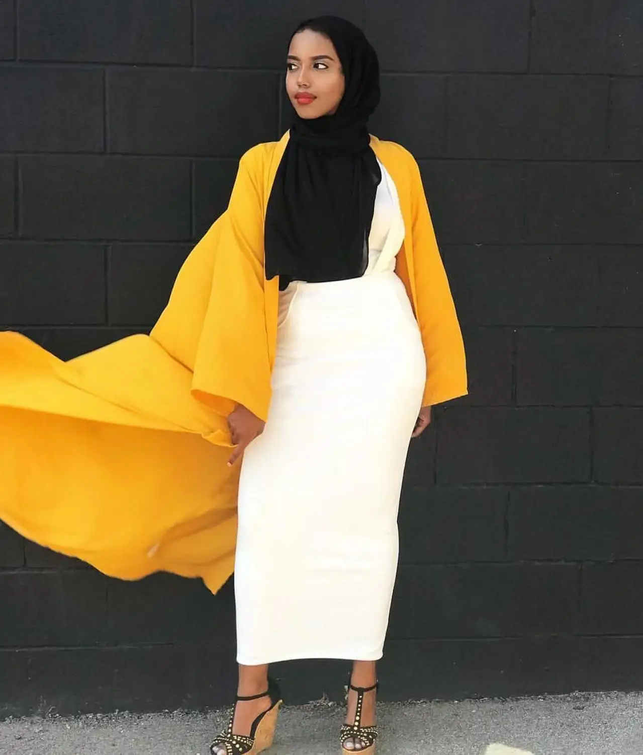 Модная женская юбка с поясом, комбинезоны, платье, мусульманские длинные юбки, юбка-карандаш, Рамадан, вечерние костюмы, Исламская одежда - Цвет: Белый