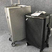 Экспорт Для женщин прокатки Чемодан дорожная сумка Алюминий рамка с твердыми стенками Чемодан сумка Для мужчин чемодан на колеса