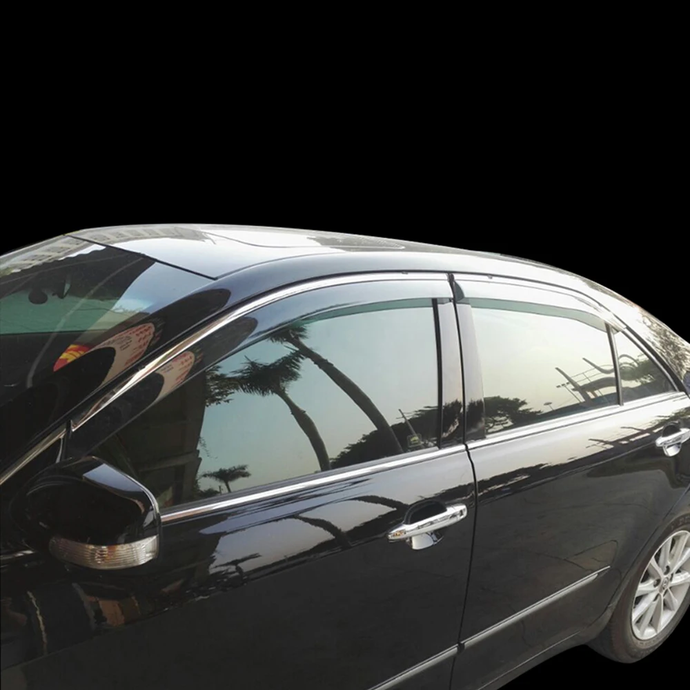 MONTFORD ABS Plastic Window Visor Awnings Vent Sun Rain Guard Shield Deflector Cover For Toyota 