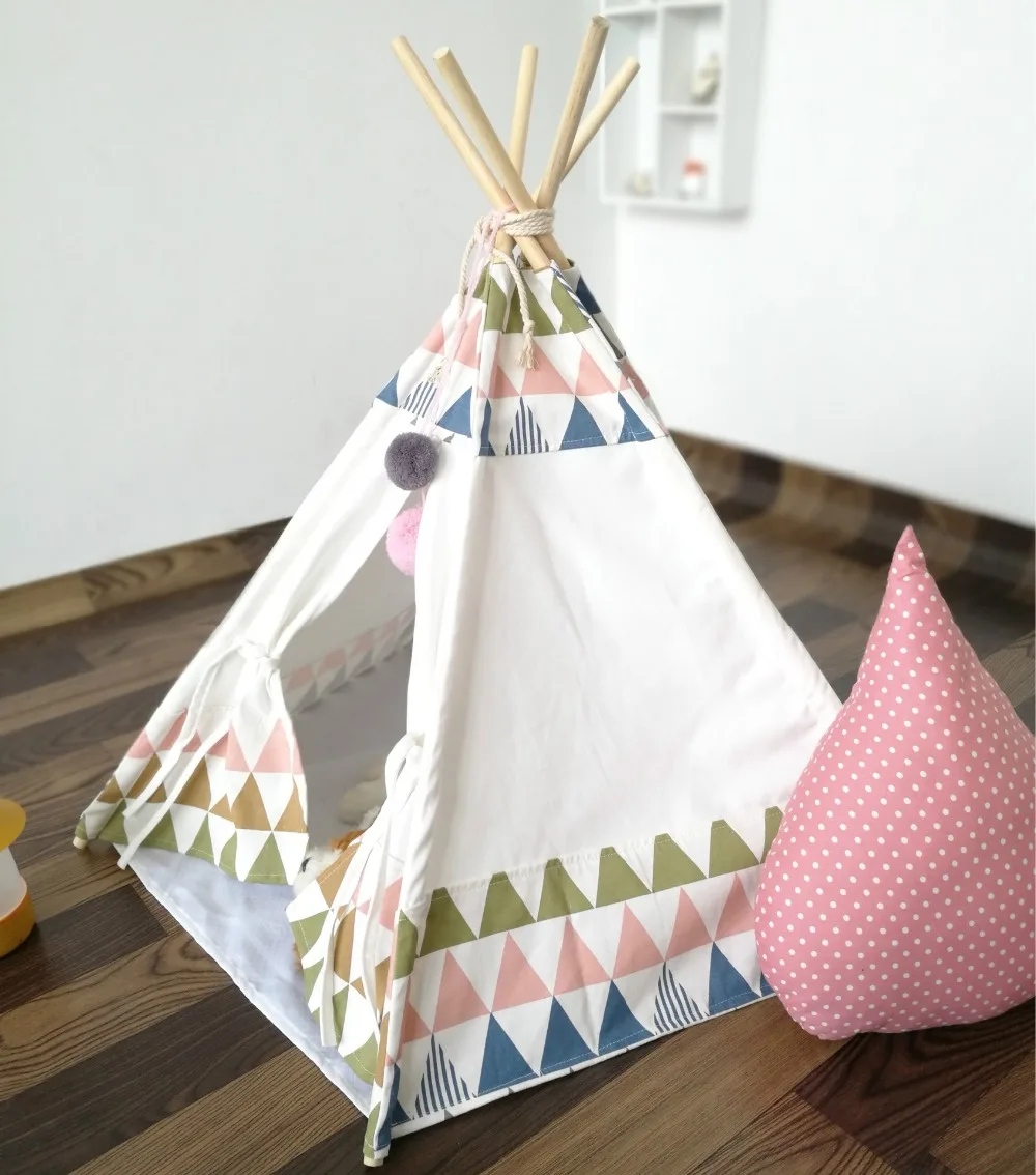 2018 new cotton canvas dog tent house nests puppy love dog cat bed house portable dog tents for small dogs travel pet beds