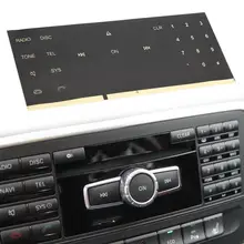 Botão de rádio do carro cd adesivo decalques para mercedes benz 2008 2009 2010 2011 2012 2013 2014 estilo do carro