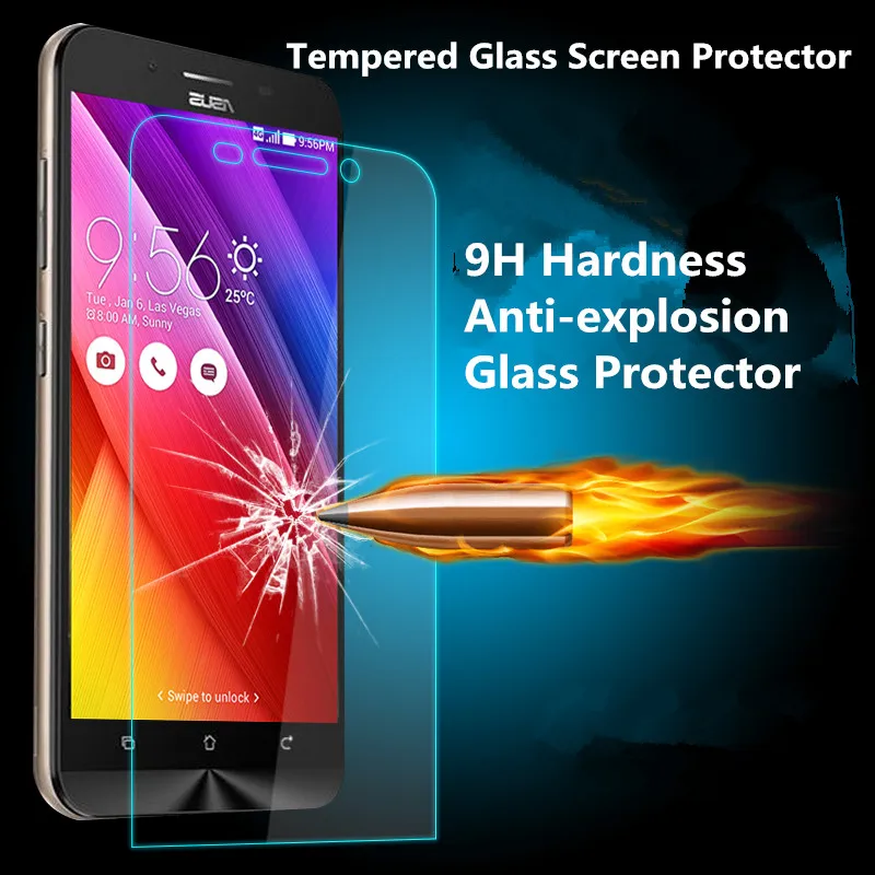 Для Asus Zenfone Selfie ZD551KL 9 H Жесткий Противоударный Нано покрытием Безопасности