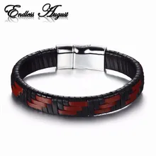 Endless August 2017 New arrival Trendy Jewelry Men Bracelet Black braid Leather Bracelets Accessories pulseira de couro
