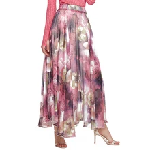 Новые сетчатые шелковые юбки богемные женские-s фиолетовые длинные юбки для дам элегантные прозрачные юбки многослойные юбки размера плюс