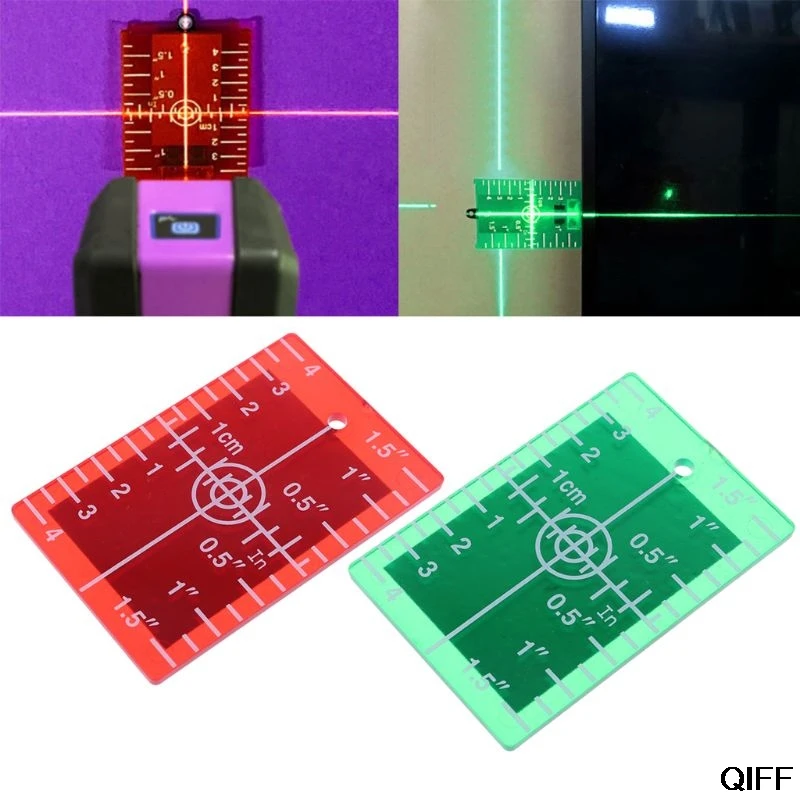 Прямая поставка и лазерная пластина для карты дюйма/см для зеленого и красного лазерного уровня пластина для цели 3 июля