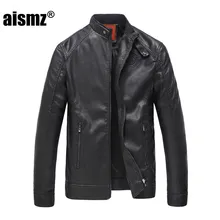 Aismz Faur font b Leather b font Winter font b Jacket b font font b Men