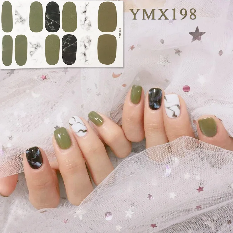 14tips/sheet Hot Colors Series Classic Collection Manicure Nail Polish Strips Nail Wraps,Full Nail Sheet DIY nail art decoration