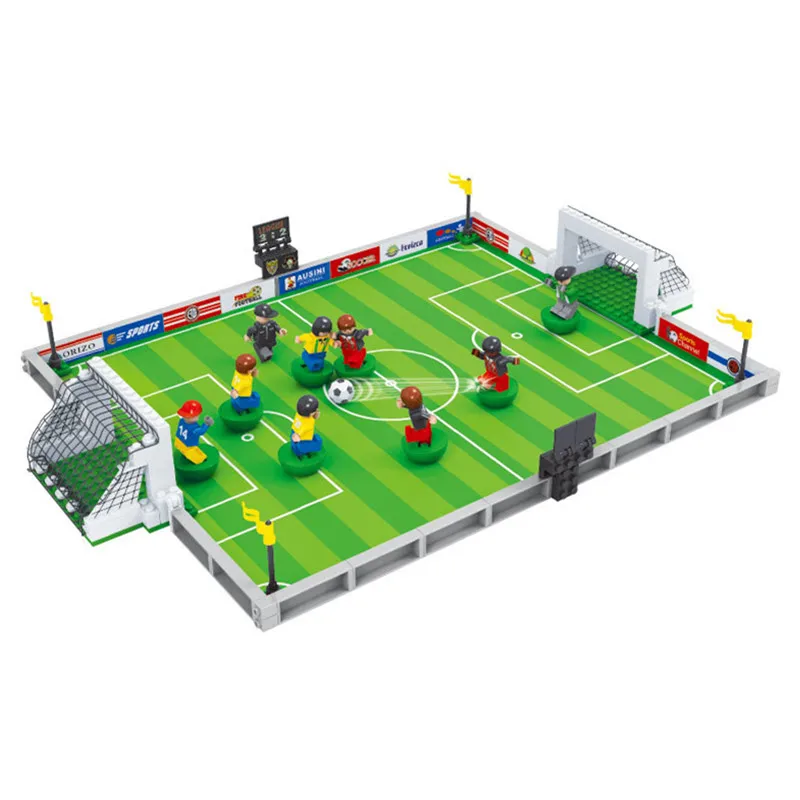 جديد العالم لكرة القدم مدينة ملعب لكرة القدم صالح legoings لكرة القدم أرقام مدينة نموذج قوالب بناء كتل diy اللعب هدية طفل الفوز كوب
