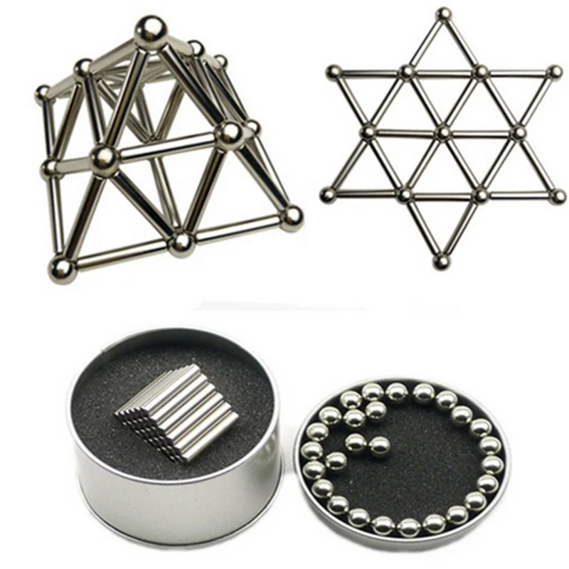  36PCS Magnetic Sticks 27PCS Steel Balls (No Magnetic) Innovative Magnetic Constructor For Building  - 32920269342