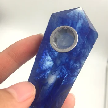 

1pcs Natural Quartz Crystal Labradorite Stone Smoking Pipe To Heal Water Pipes for Smoking