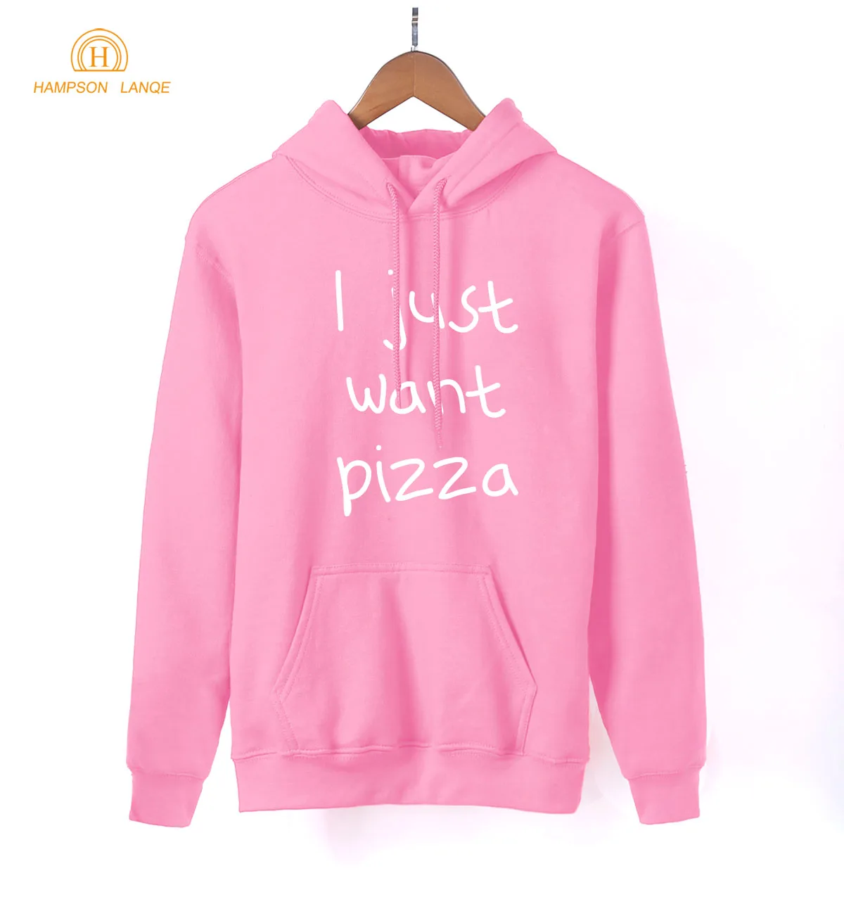 Хэмпсон LANQE I Just Want Pizza взрослые розовые Kawaii толстовки 2019 горячие весна осень толстовки женские K-pop теплый флисовый спортивный костюм