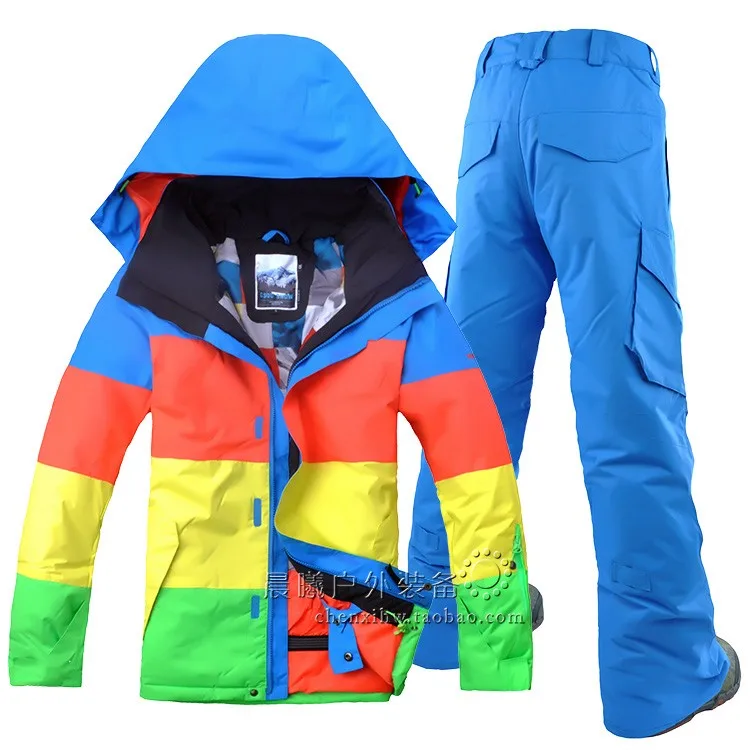Зимняя новая лыжная куртка и лыжные штаны для отдыха на открытом воздухе, мужской водонепроницаемый дышащий Лыжный костюм, мужской лыжный костюм с двойным бортом