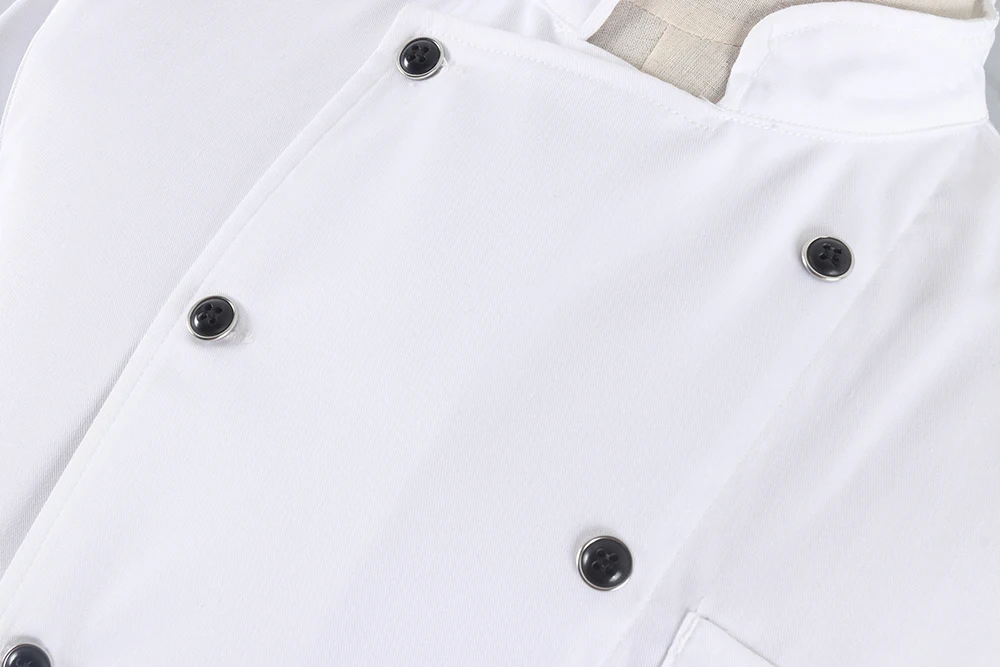 Унисекс рабочая одежда пальто Белый двубортный с короткими рукавами карман униформа для ресторана отель шеф-повар футболки куртки фартуки