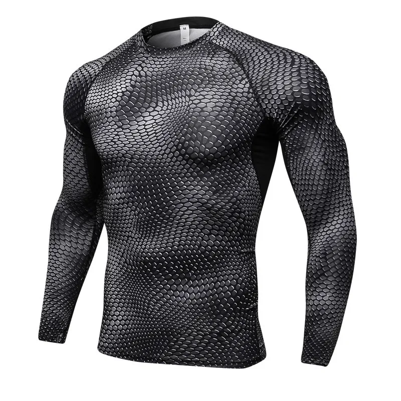 Термобелье мужское Термофутболка с 3D принтом Спортивная рубашка camisa termica