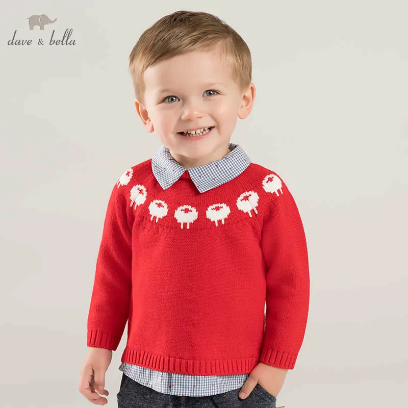 

dave bella autumn knitted sweater baby boys fashion pullover kids boutique tops children knitted sweater DB8670