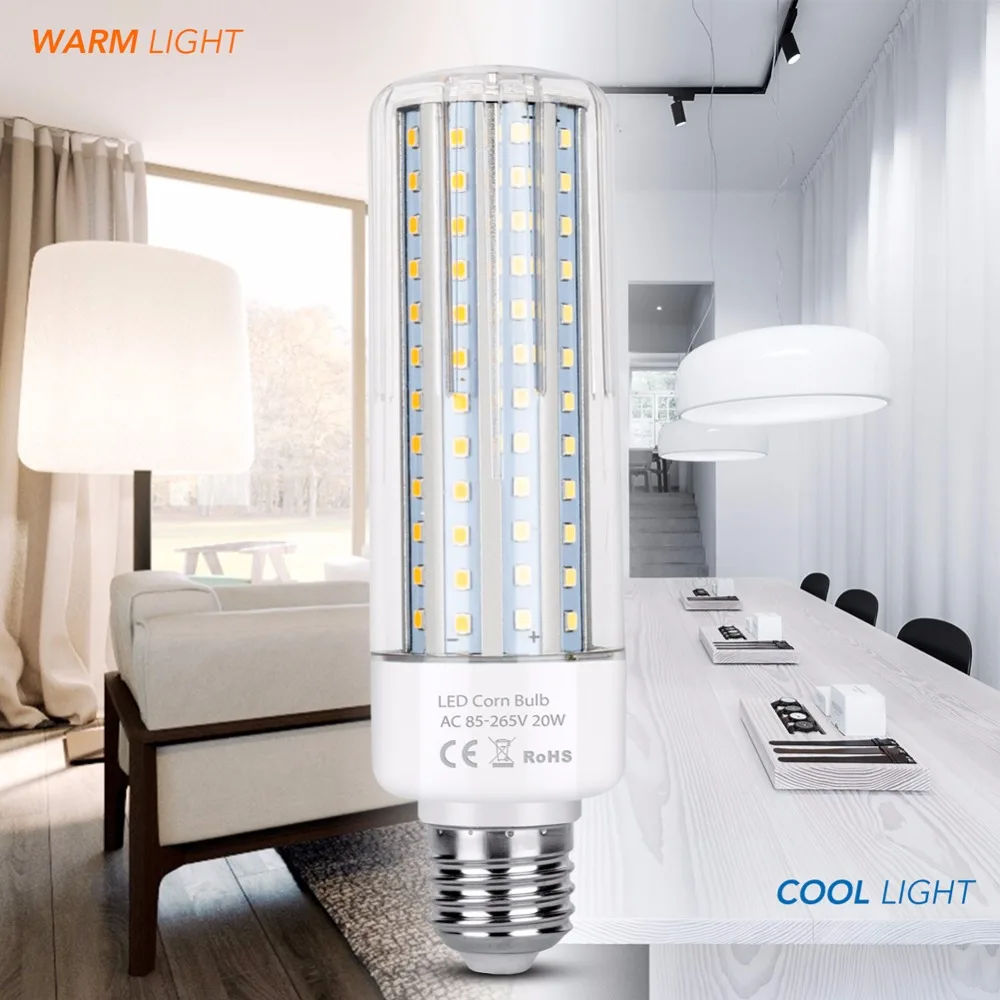 

2835 SMD Bulb Led E14 20W Lampada E27 Led 220V Lamp 15W High Power Aluminum Chandelier Led Corn Bulb 10W No Flicker Bombillas 5W