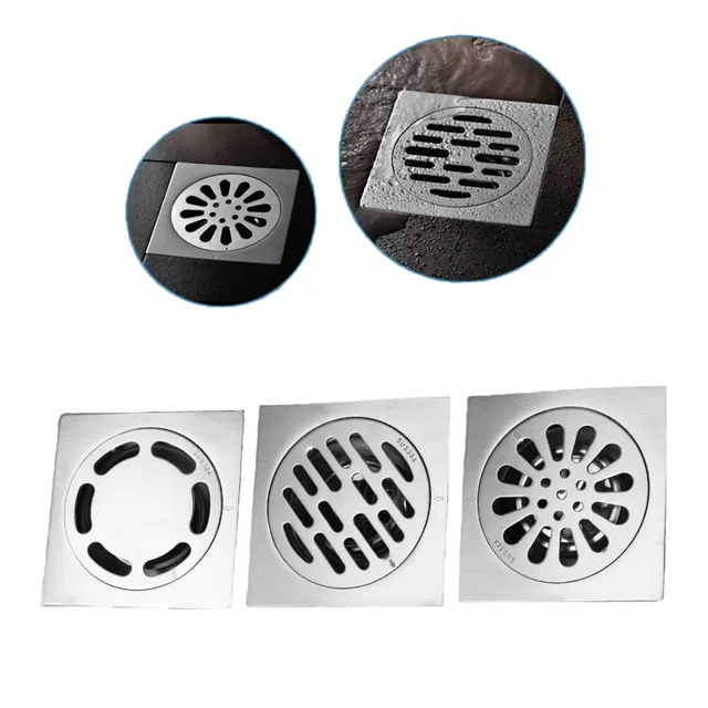 Thick Floor Drains Stainless Steel Square Anti odor Bathroom Drain Cover Waste Gate Shower