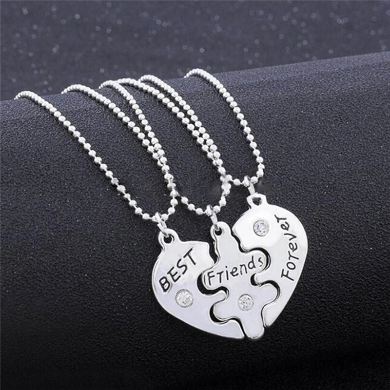 3 шт. колье влюбленных Bff ожерелье для лучших друзей Forever s Colar дружба сердце Шарм