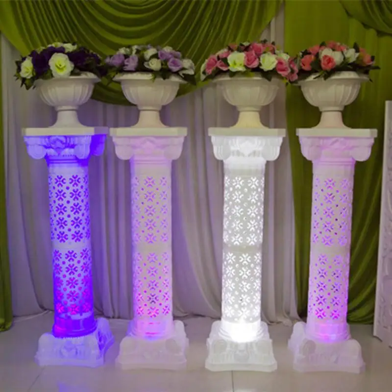 US $75.00 Hollow Design Luminous Wedding Roman Column LED Pillar White Red Blue Purple Available for Party Decoration Supplies