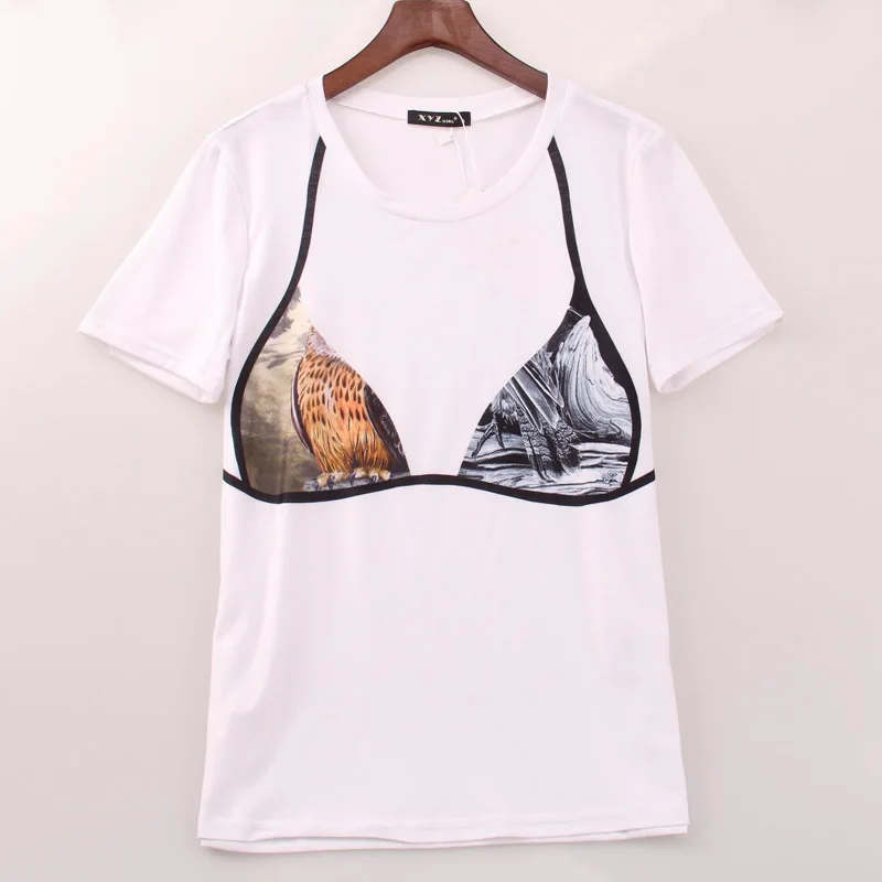 2016 3D Digital T Shirt Women Bikini Printed Printing T shirt Women
