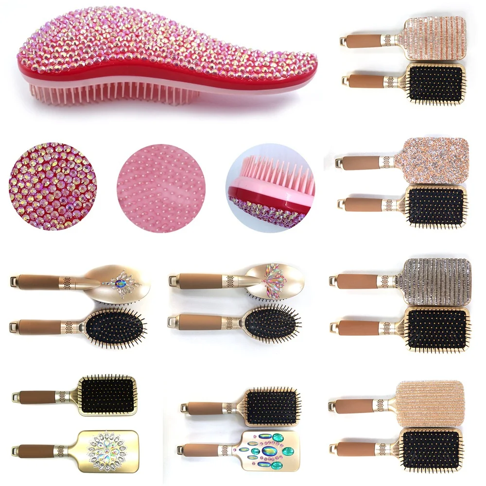 

Magic Hair Comb Tangle Hair Brush Scalp Professional Hairbrush Women Hairdressing Jewelry Gems Rhinestone Massage Shampoo Brush