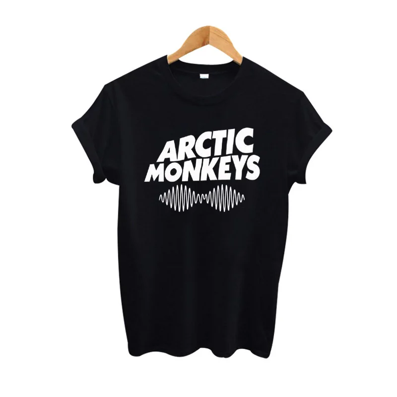 Arctic القرد الصوت الموجة المرأة تي شيرت قمم فاسق صخرة fashoin t-shirt إمرأة أسود أبيض تي شيرت فام حجم 2xl