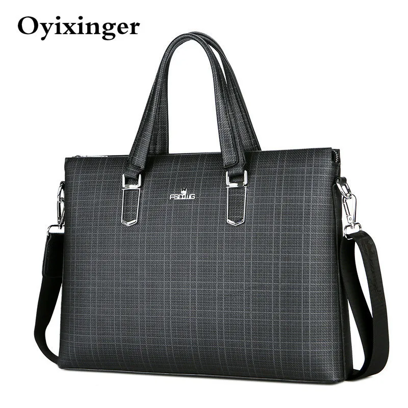 

New Men Laptop Messenger Bag Mens Leather Briefcase Shoulder Office Bags For File Work Bag Luxury Handbags For Asus Acer Dell Hp