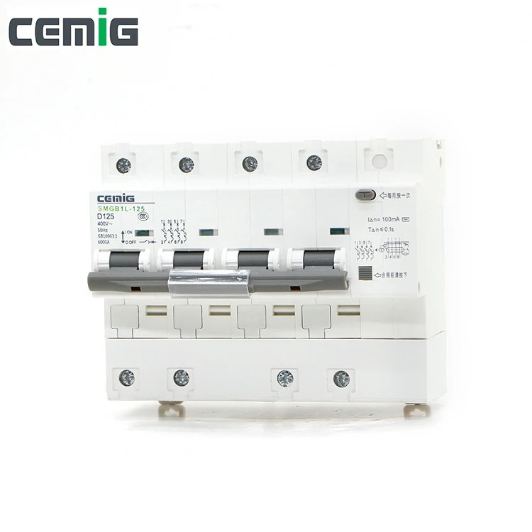 Cemig SMGB1L-125 миниатюрный утечки выключателя MCB фазы линии + нейтральной + защита от протечек RCD AC230V 63A-100A 4 P + N авдт