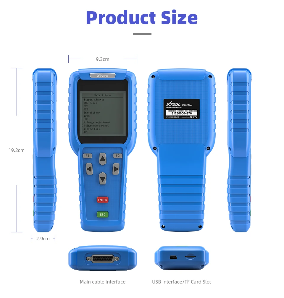 XTOOL X300 плюс OBD2 Авто ключевой программист mainternance светильник reast одометра диагностического инструмента регулировки код ридер обновление онлайн