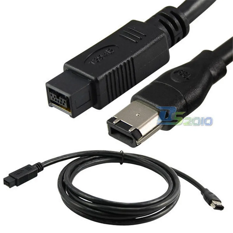 

DANSPEED 6Ft 10Ft 15Ft FireWire 800 IEEE1394 9 pin Male to 400 IEEE1394b 6 pin Male DV Cable Length 1.8m 3m 4.5m